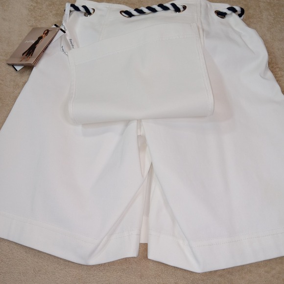 Joseph Ribkoff NWT Skort Braided Rope Belt Woman's Size 4 White Preppy Tennis - Picture 10 of 10